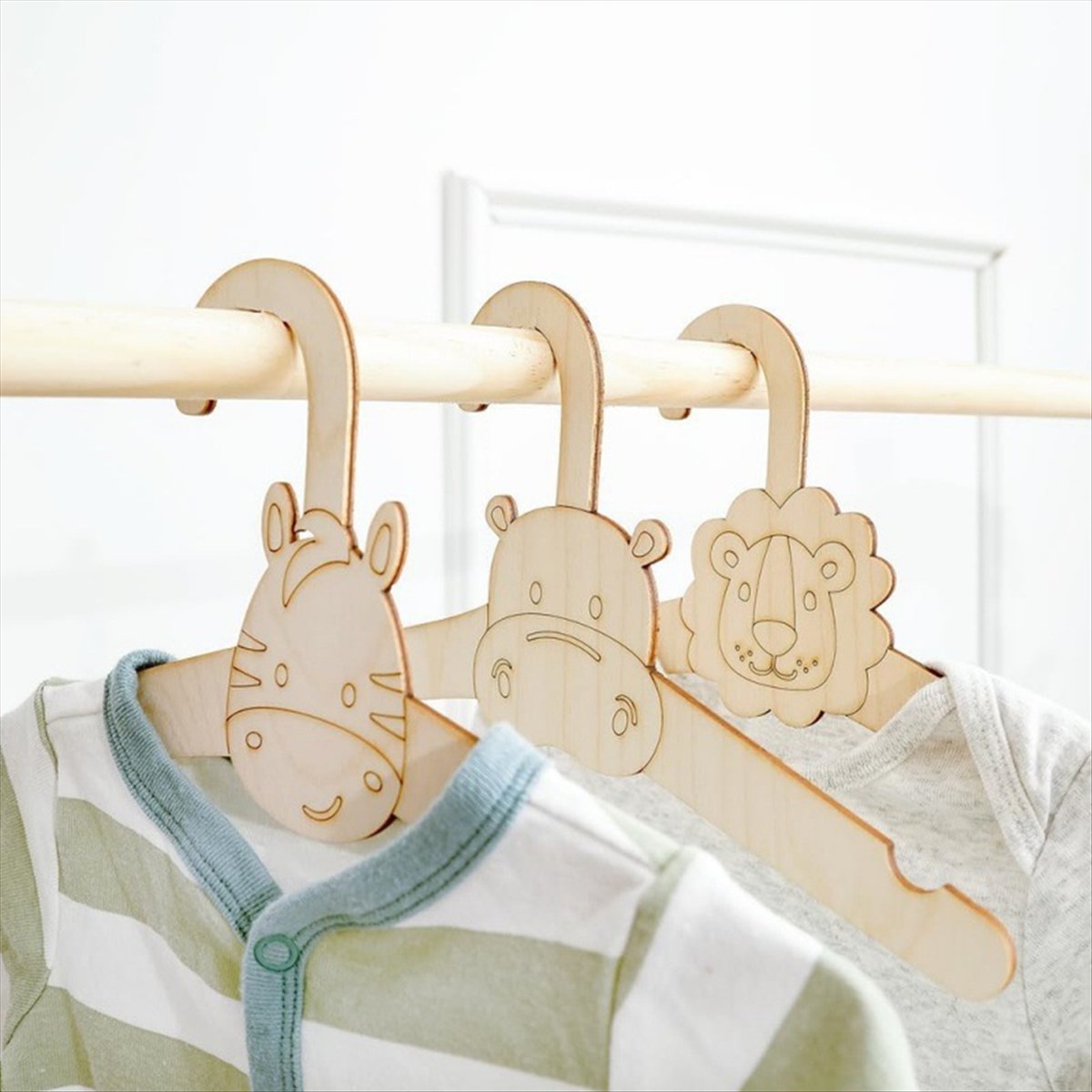 Baby Clothing Hanging Rack - ABJS 20PCS Cute Wooden Clothes Hanger