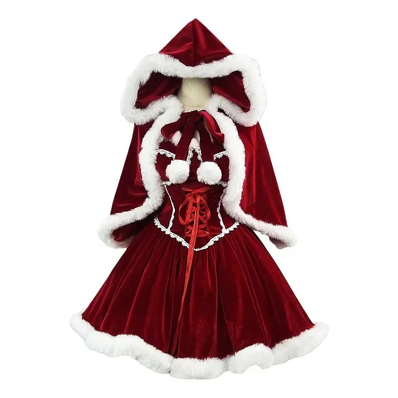 Baby Clothing Size - New Year Red Dress Cloak Cosplay