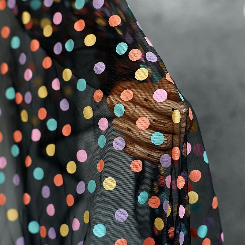 Baby Clothing Organic - 155cm Wide Colorful Polka Dot Printed