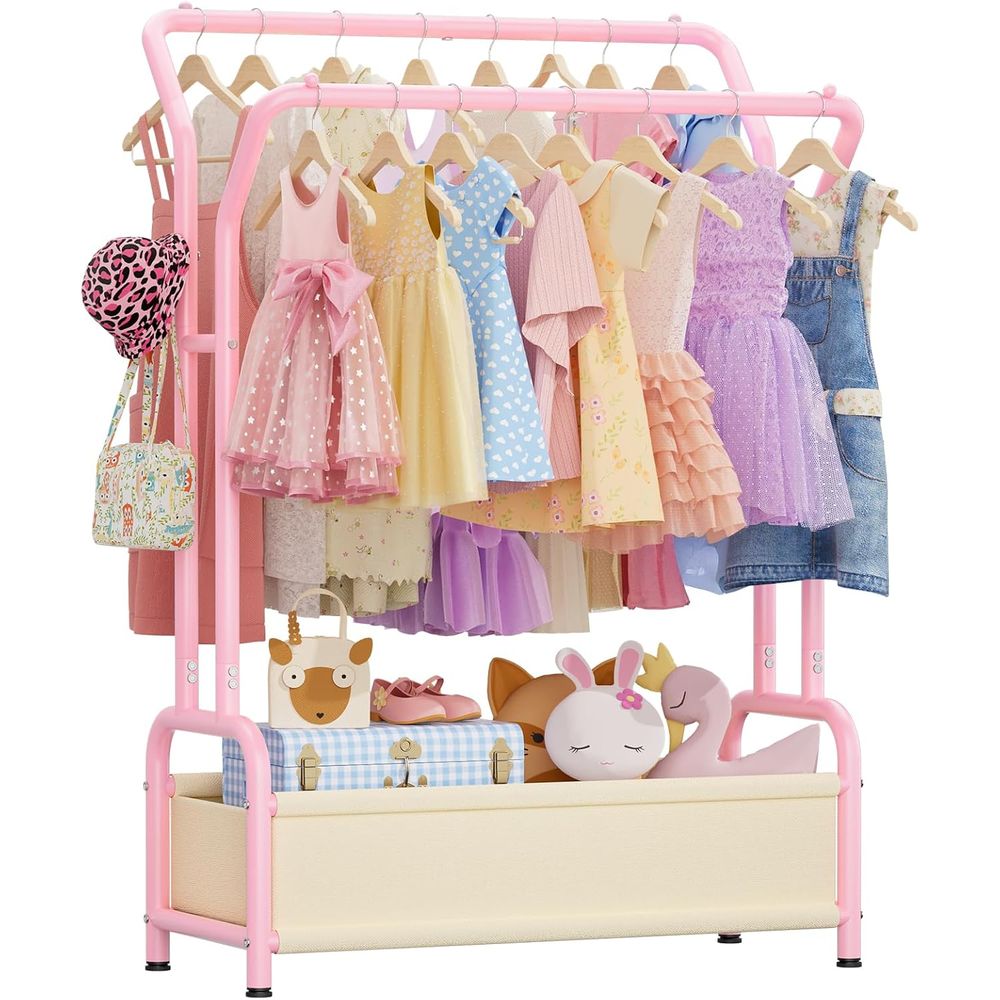 Baby Clothing Hanging Rack - Kids Clothing Rack Double Hanging Rods