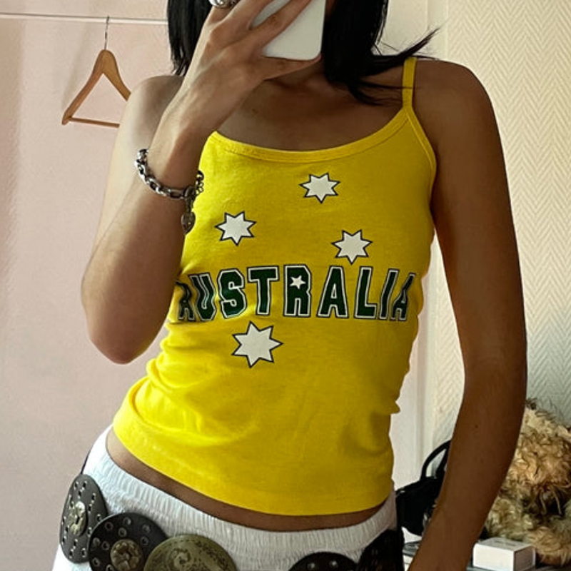 Yellow Printed Y2k Clothes Vin - Baby Yellow Clothing Women review and price