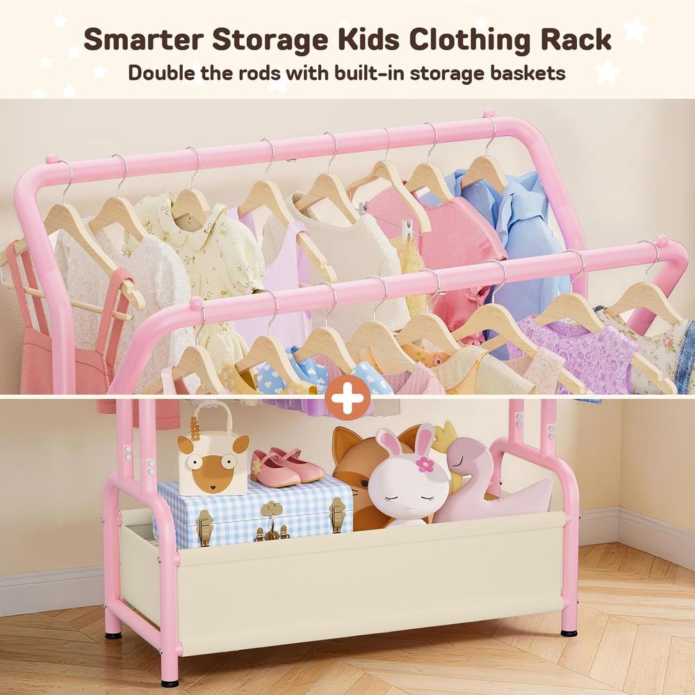 Kids Clothing Rack Double Hang - Baby Clothing Hanging Rack review and price